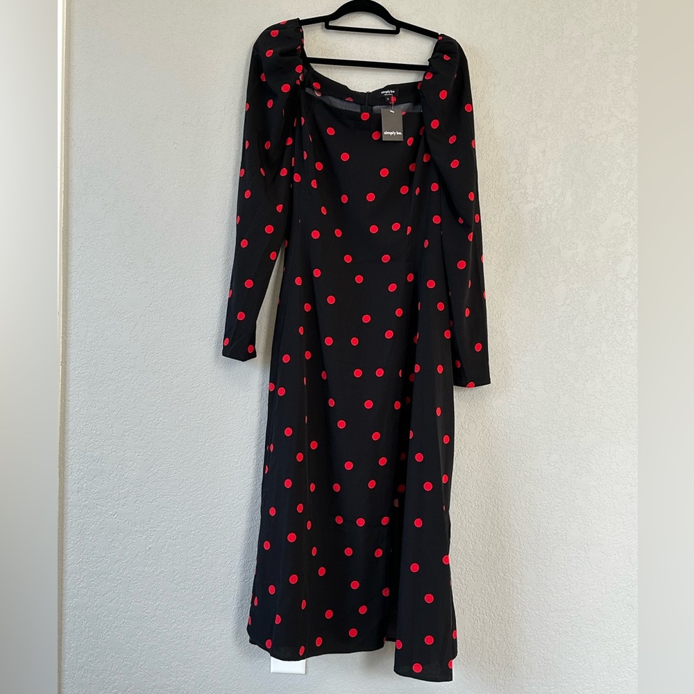 Simply Be Polka Dot Midi Dress (NWT) sz 22